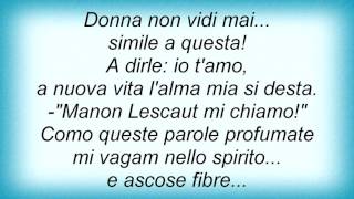 Luciano Pavarotti  Donna Non Vidi Mai Lyrics [upl. by Frost]