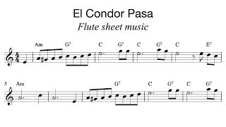 El Condor Pasa  Flute sheet music  Capotasto Music [upl. by Adneral]