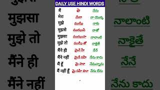 Learn Telugu to HindiHindi SpeakingTelugu words meaning in hindilearn hindi through telugu short [upl. by Sanborn]