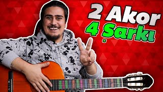 2 AKOR 4 ŞARKI Gitara Yeni Başlayanlar İçin Kolay ve Popüler Gitar Şarkıları [upl. by Ilocin774]