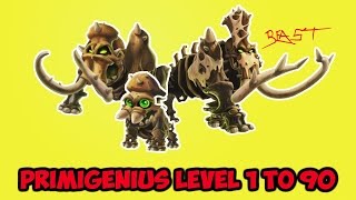 Monster Legends  Primigenius Level 1 to 90 Review [upl. by Rochell606]