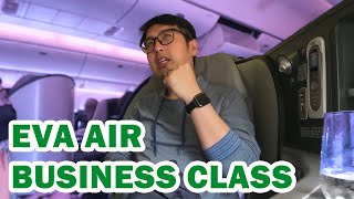 EVA AIR Review Business Class LAX TPE 777300ER [upl. by Mahmoud]