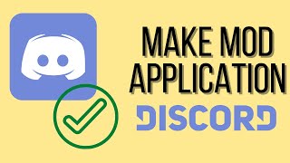 How to Make Mod Application for Discord Server [upl. by Aelhsa]