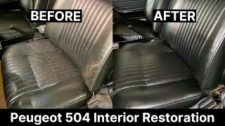 How to repair a scuffed leather car seat  Peugeot 504  Cleaning amp Restoration  leathercarecom [upl. by Sharp]