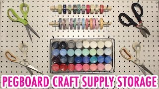 Pegboard Craft Supply Storage  How to Install  HGTV Handmade [upl. by Ihsakat388]