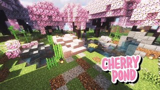 Minecraft  Cherry Blossom Pond Tutorial [upl. by Lerim118]