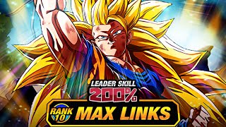 THE BEST EZA LEVEL 10 LINKS 100 EZA LR DRAGON FIST SSJ3 GOKU DBZ Dokkan Battle [upl. by Llevad]