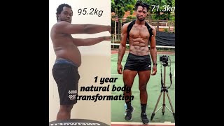 1 Year Natural Body Transformation at home from Fat to Fit [upl. by Mia831]