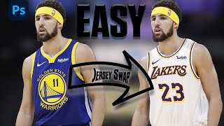 5 EASY STEPS  How to Jersey Swap in Photoshop  Photoshop Tutorial [upl. by Ettennyl]