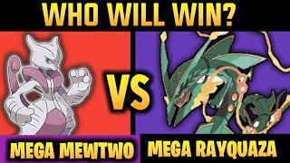 Mega Rayquaza Vs Mega Mewtwo X  Who Will Win   Hindi [upl. by Carola]