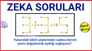 Eğlenceli Zeka Soruları  Mantık Soruları  Eğlenceli Video  3 [upl. by Eihctir748]