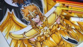 Drawing Sagittarius Sisyphus From Saint Seiya The Lost Canvas COLLAB [upl. by Artnoed]