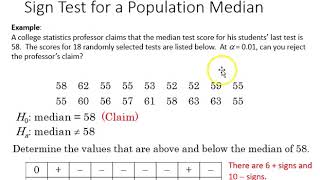 111 Nonparametric Statistics The Sign Test [upl. by Hutchings]