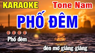 Karaoke Phố Đêm Nhạc Sống Tone Nam  Huỳnh Lê [upl. by Itram943]