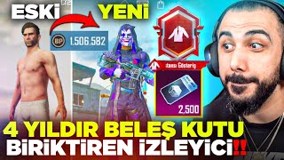 4 YILDIR KUTU BİRİKTİREN İZLEYİCİMİN 0 HESABINI FULLEDİK DESTANSI GÖSTERİŞİ ALDIK  PUBG MOBILE [upl. by Aniehs]