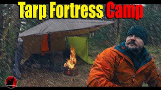 I Built a Tarp Fortress to Protect Me from Natures Fury  Hunkering Down During a Powerful Storm [upl. by Aihceyt467]