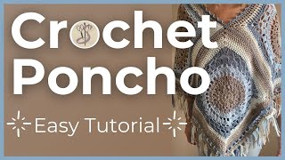 Crochet Poncho 🌻SO EASY🌻 Only 4 Squares [upl. by Lymann]