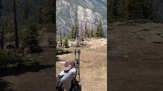 98 yard shot at the High Sierra Archery Shoot  archery compoundbow 3darchery california hoyt [upl. by Rocky565]