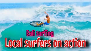 Surfing Bali at Legian beach  what a action [upl. by Sass]