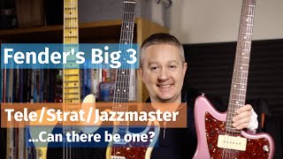 Which Fender Guitar Is Right For You Fender JazzmasterStratTele Comparison [upl. by Anivas]