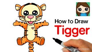 How to Draw Tigger Easy  Winnie the Pooh [upl. by Icart]