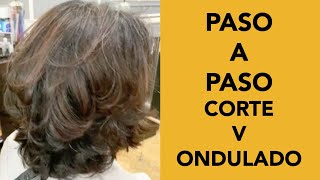 Como Cortar Corte V En Pelo Ondulado Paso a Paso [upl. by Gnal]