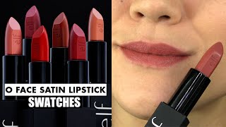 NEW elf O Face Satin Lipsticks  LIP SWATCHES amp REVIEW [upl. by Nirrok533]