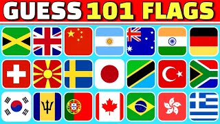 Guess the FLAG in 3 Seconds 🚩101 Random Flag Logos Of The World Quiz [upl. by Llenil492]