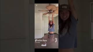 Woman destroys ceiling fan shorts [upl. by Nniw]