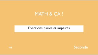 Fonctions paires et impaires [upl. by Vada]