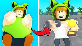 GRUBASEK DOSTAŁ ADMINA I ZMIENIŁ SIĘ W NAJSILNIEJSZEGO NA ŚWIECIE Lifting Simulator Roblox [upl. by Aicital]