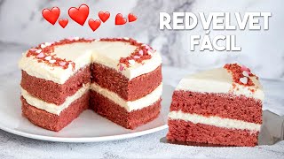 Tarta RED VELVET Fácil y Rápida ❤️  Receta Paso a Paso [upl. by Ennagem]