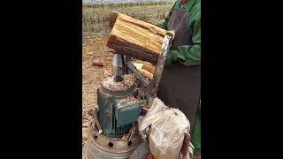 The process of chopping wood with a spire drill Good tools and machinery make work easy [upl. by Blight718]