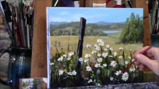 Summer Daisies Country Acrylic Landscape Painting Demo quotSummer Daydreamquot Part 2 [upl. by Paget]