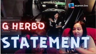 G HERBO STATEMENT REACTION VIDEO [upl. by Normac]