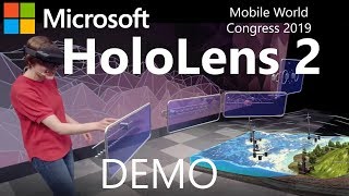 Microsoft HoloLens 2 Demo  Mobile World Congress 2019 Julia Schwarz hololens2 [upl. by Etnahsal]