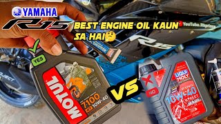 Yamaha r15v2 Full Service At Home🔧 Motul Vs Liqui Moly best engine oil for Yamaha R15v3 [upl. by Hanej634]