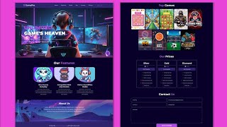 How To Create A Responsive Gaming WebSite Design Using HTML CSS and JavaScript Step By Step [upl. by Loria173]