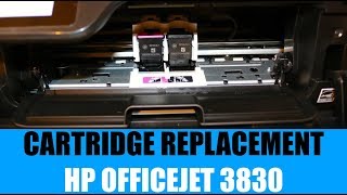 HP Officejet 3830 Replace Ink Cartridges review [upl. by Godfry324]