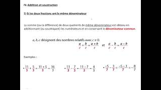 Addition et soustraction de fractions [upl. by Bogusz]