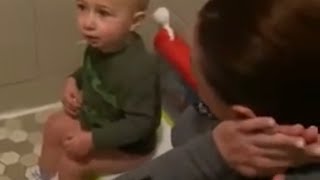 Baby boy does Poopoo on the potty for the first time [upl. by Dyer]