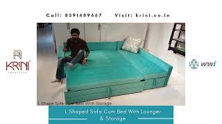 L Shaped Sofa Cum Bed With Lounger amp Storage [upl. by Ahsiram]