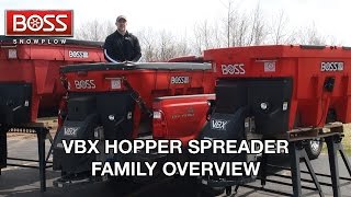 VBX Hopper Spreader Family Overview  BOSS Snowplow [upl. by Sukcirdor682]