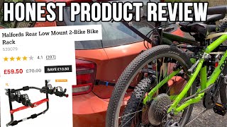 The problem with BIKE RACKS A very HONEST Halfords Rear Low Mount 2Bike Rack Review [upl. by Nosna97]