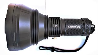 Acebeam K75 Review  Super Thrower Flashlight   2500m Throw SBT902 LED遠射手電筒之王Acebeam K75開箱平測4K [upl. by Punak693]