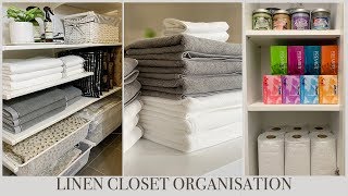 IKEA LINEN CLOSET ORGANIZATION [upl. by Nnauol258]