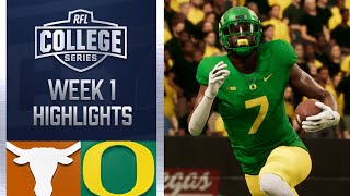 College Football 25 2 Texas vs 4 Oregon Week 1 Full Game Highlights  RFL College Series 7 [upl. by Adnim]