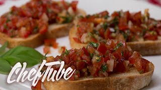 How to Make Italian Bruschetta  Recipe in description [upl. by Nonohcle]