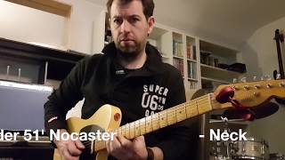 Telecaster Pickups Comparison  Fender Nocaster and Lollar Tele Special Pickups [upl. by Kahlil]