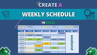 How to Create a Weekly Schedule in Excel [upl. by Ynafetse]